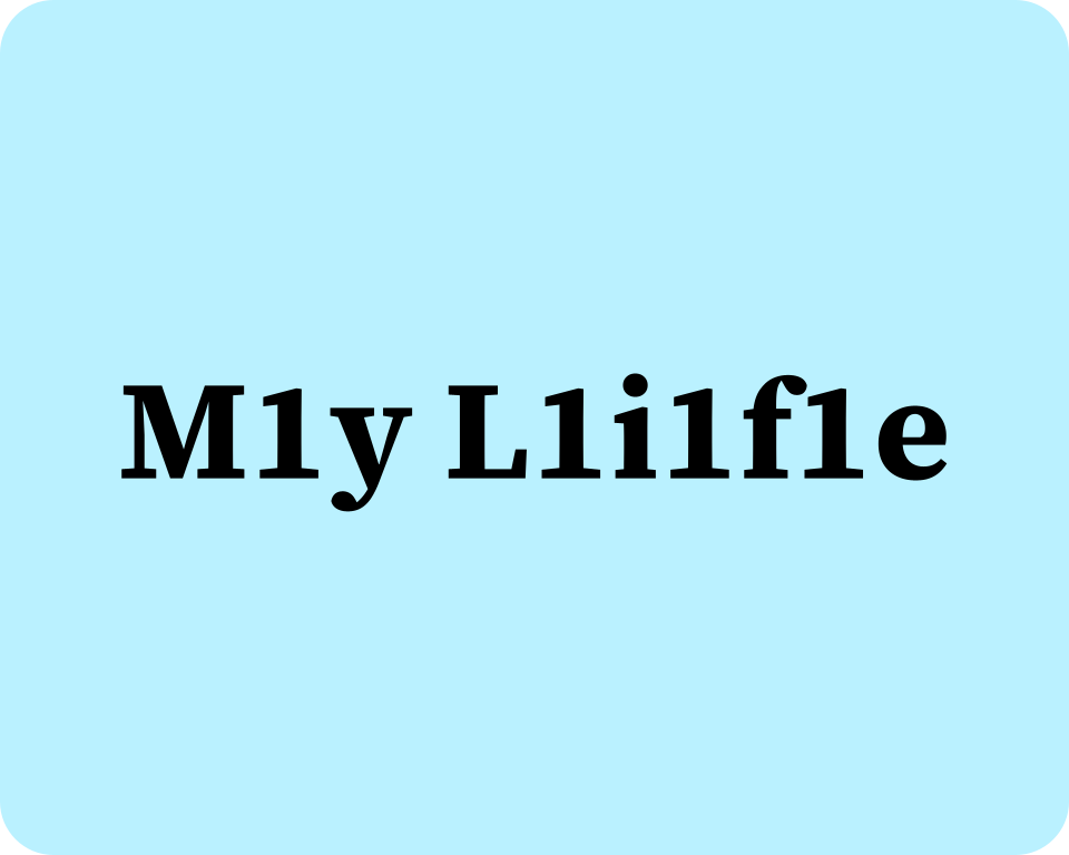 The phrase "My Life," with the number "1" repeated four times throughout.